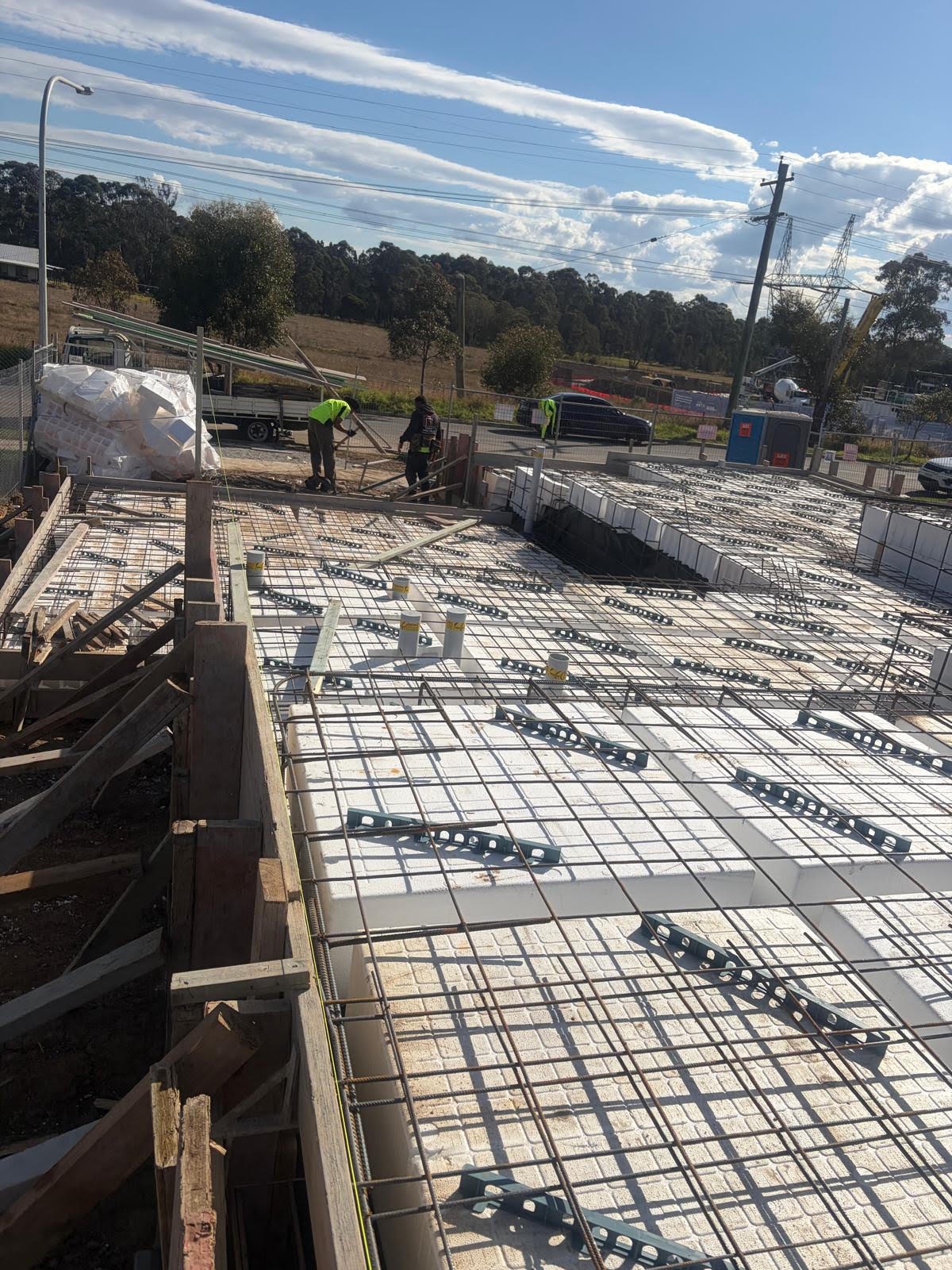 Steel reinforcement and slab preparation at Austral