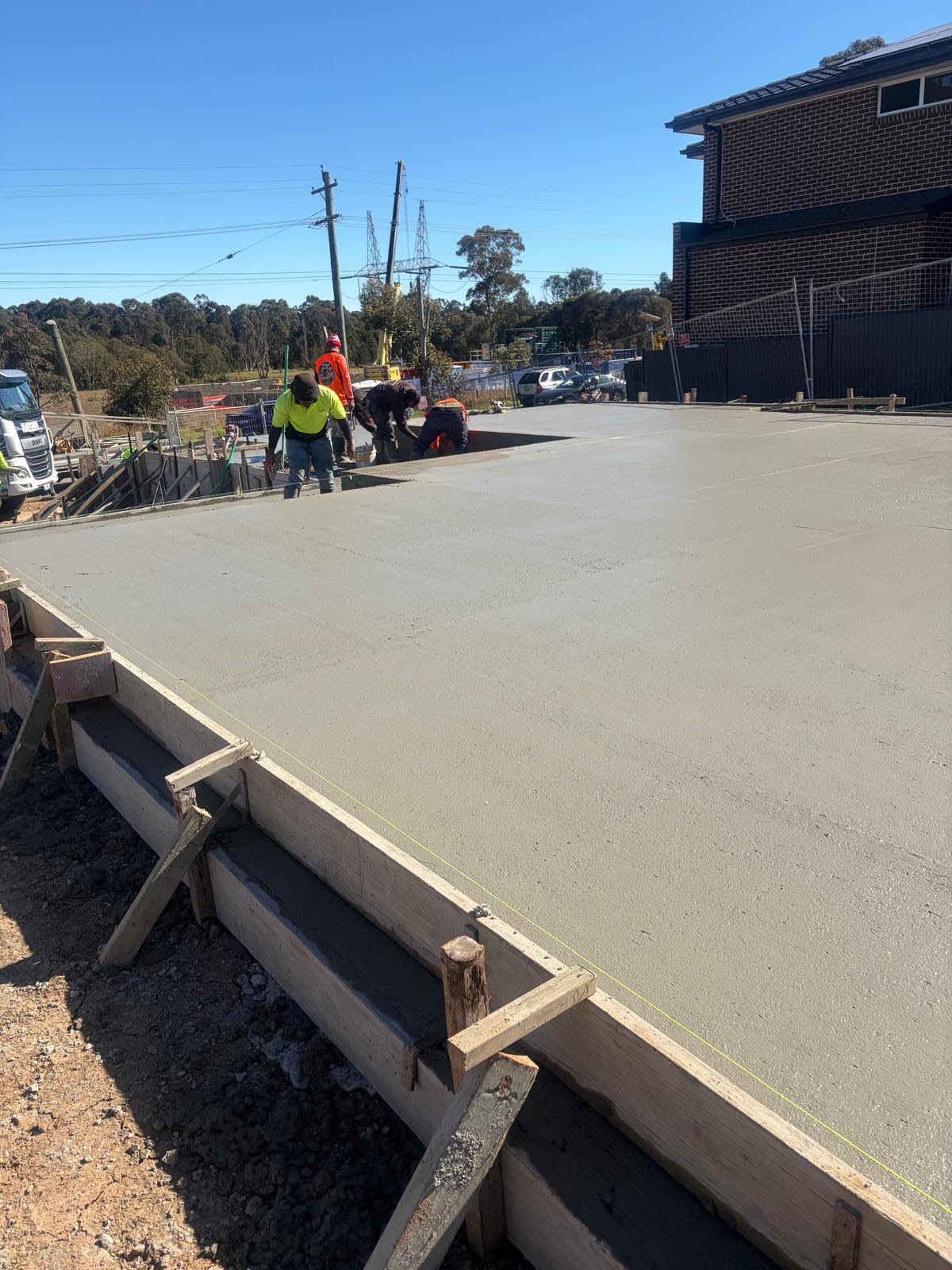 Concrete slab construction at the Austral project
